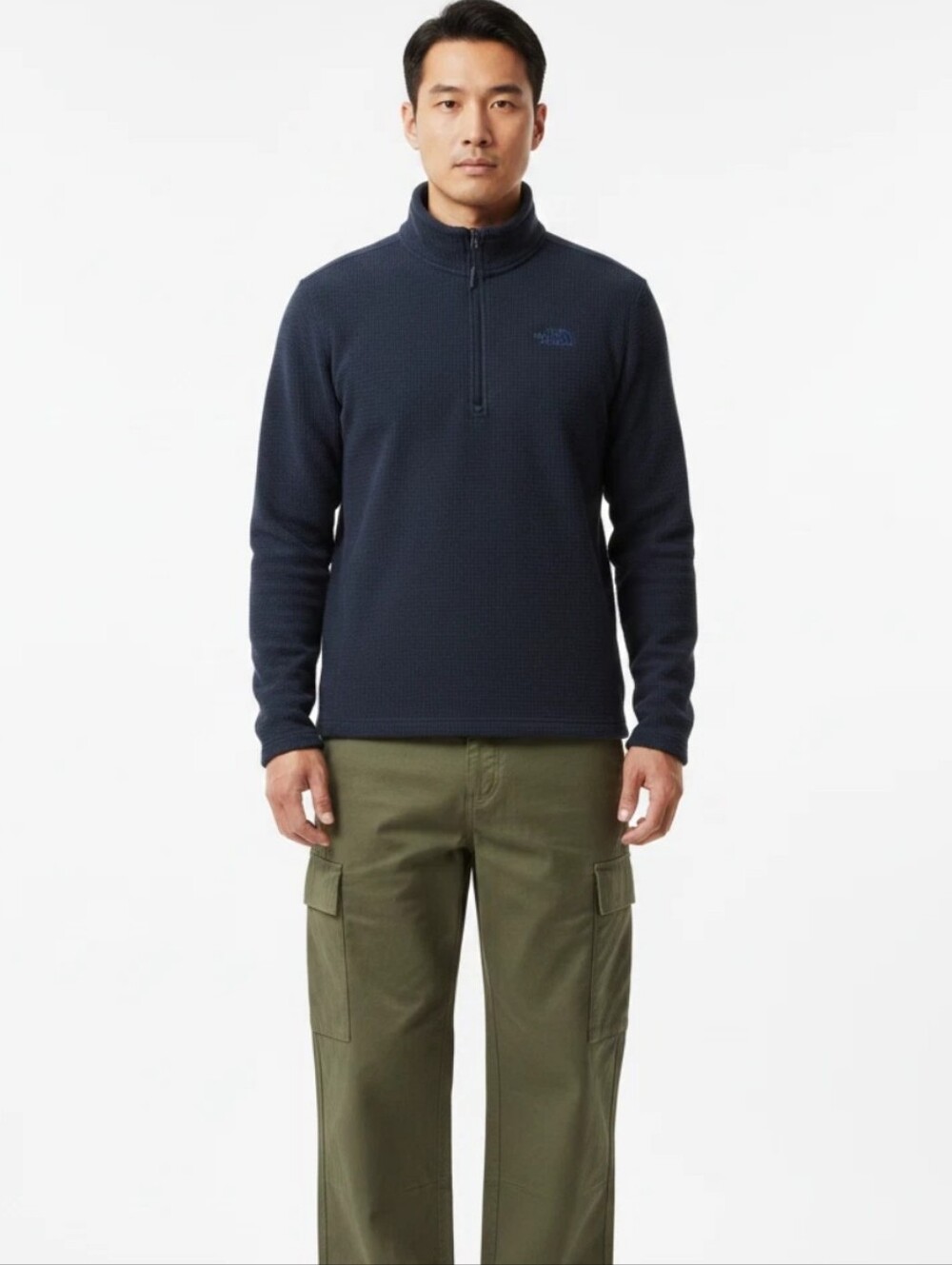 The North Face Men's Navy Quarter-Zip Thermal Pullover Size Medium